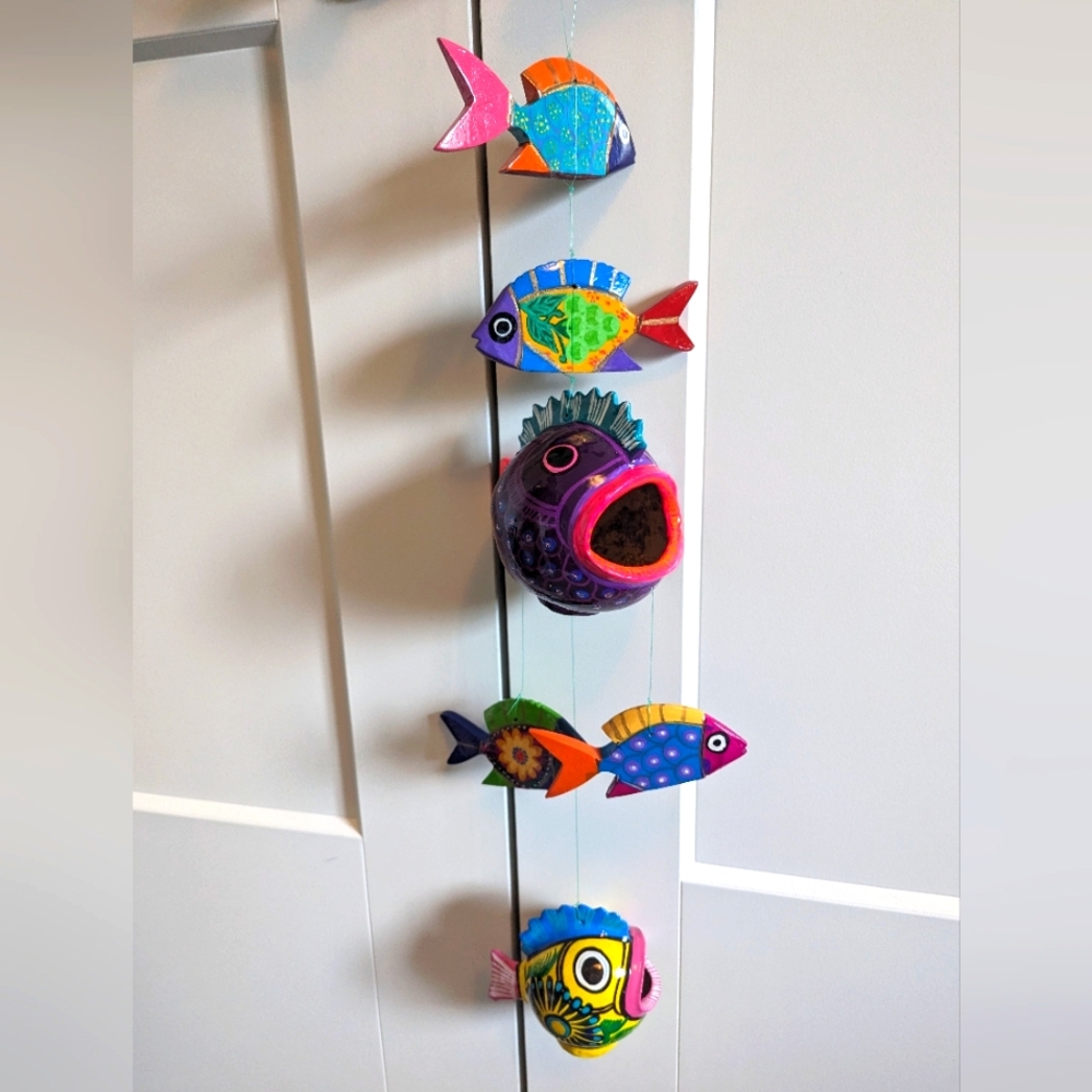 Handmade Coconut Fish Windchime